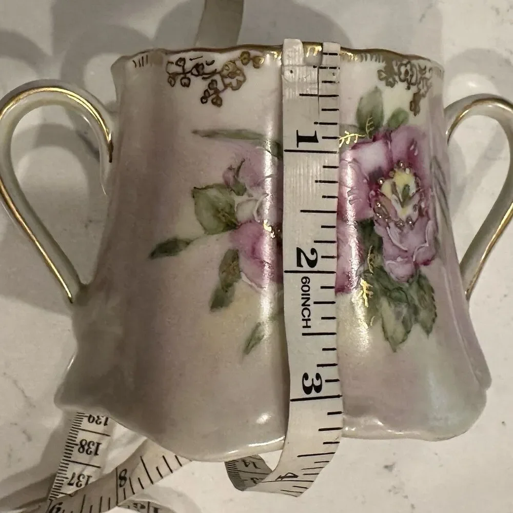 Hutschenreuther Germany Hand Painted Sugar & Creamer Set – Signed 1992 Floral